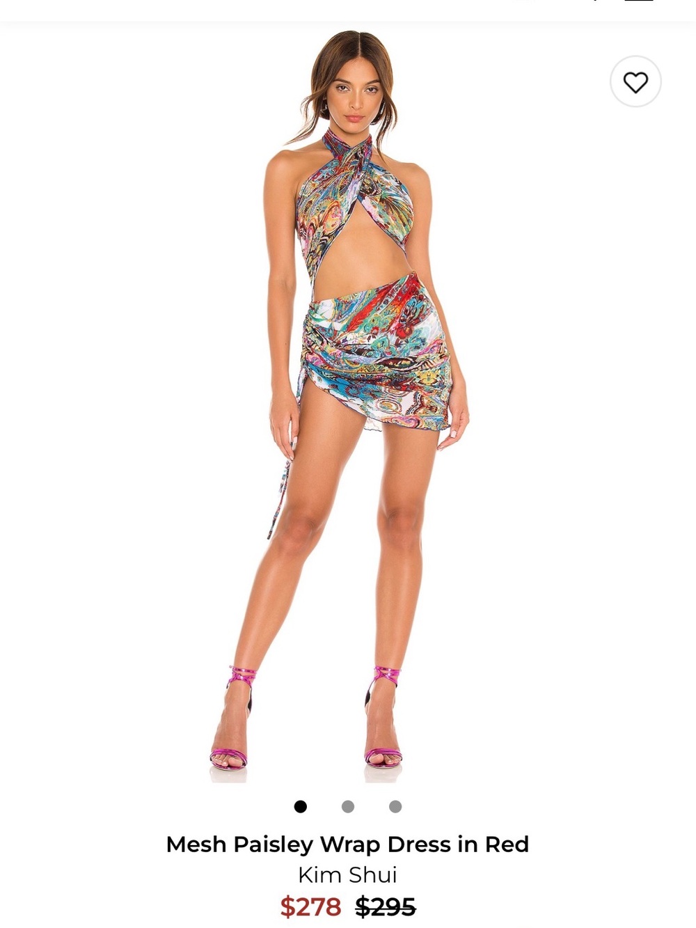 Kim Shui Multicolor Paisley Mesh Mini Wrap Skirt in Red Accent